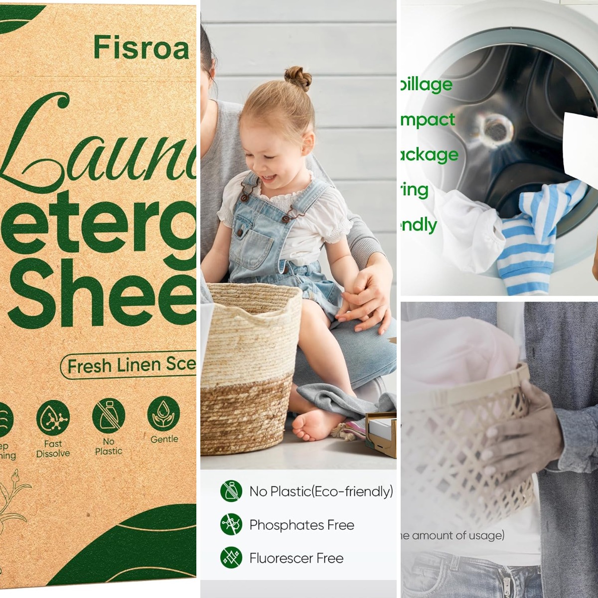 Laundry Strip Eco - 旅行用洗濯洗剤シート 300回分 環境に優しい洗濯洗剤シート プラスチックフリー洗濯ストリップ、フレッシュリネンの香り