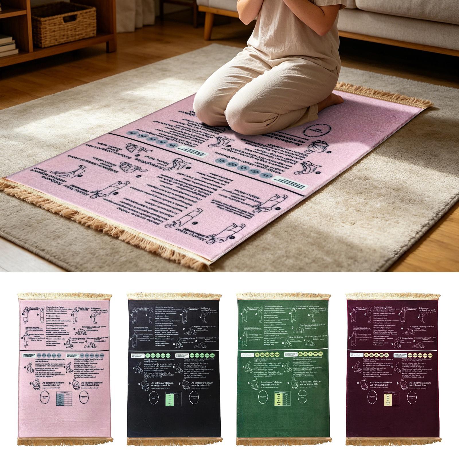 Sustainable Living Guide - 祈りのマット 50x90cm ソフトガイド付きバイリンガル教育用ステップバイステップラグ 室内、家庭、旅行、学校、ポーチ、農家、休日用