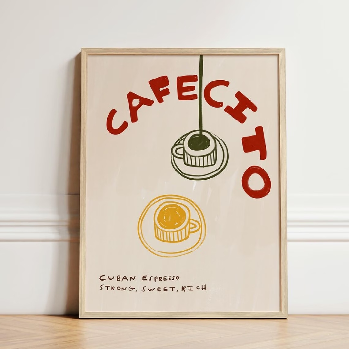 Sustainable Living Guide - レトロキューバエスプレッソガイド カフェシートフレーズ付き ウォールアートプリント キャンバス絵画ポスター リビングルーム、寝室の家の装飾用