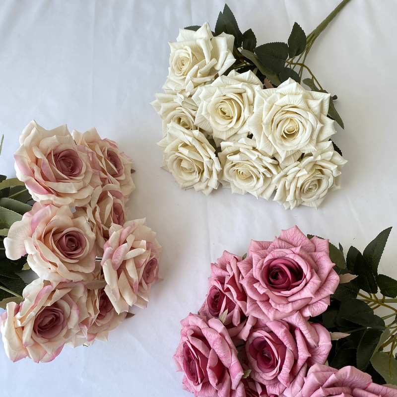新しい41CM 7本の花びらを持つシルクスクリーンローズ造花 - Sustainable Living Guide のレビューと価格