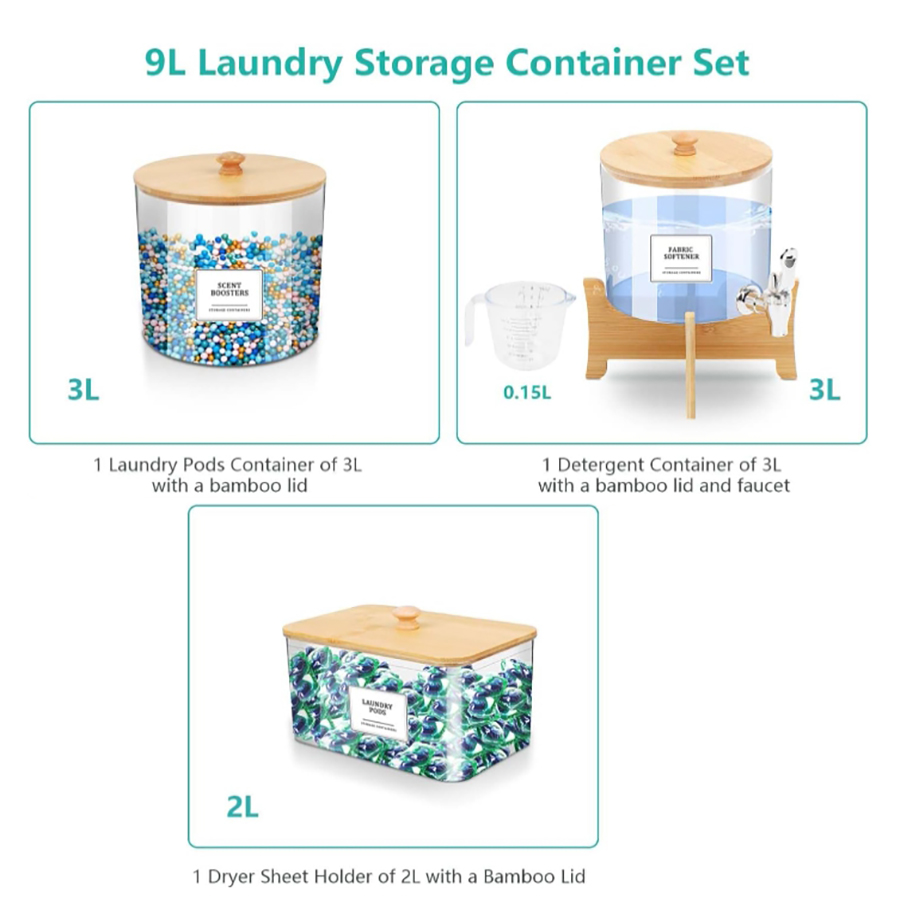 3パック ランドリー整理収納セット 液体洗濯洗剤ディスペンサ - Laundry Strip Eco のレビューと価格
